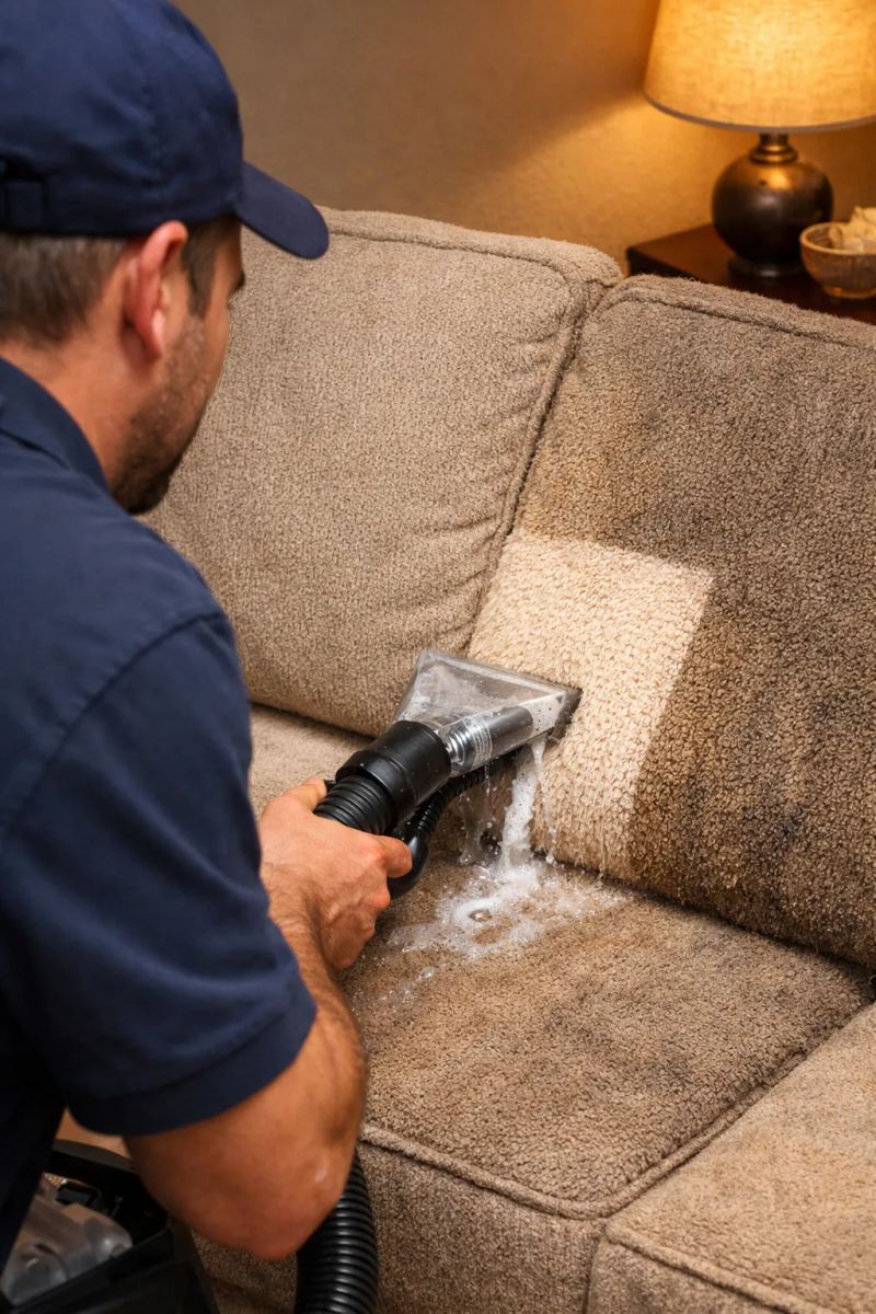 General cleaning service organizing an Edmonton kitchen